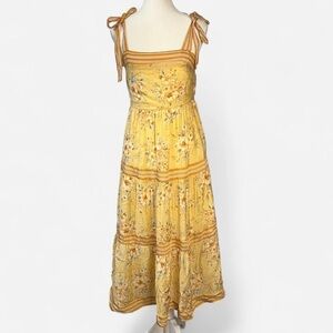 Sweet Wanderer Yellow Floral Maxi Dress Size Small